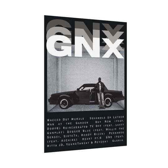 GNX Kendrick Lamar Album TrackSheet Posters