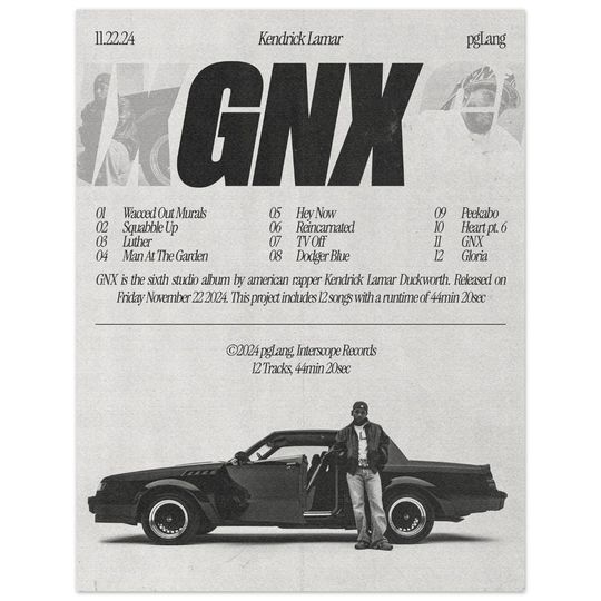 GNX - Kendrick Lamar Poster