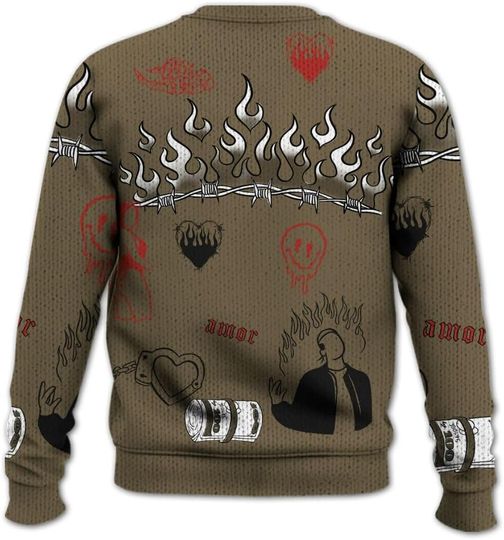 Dunkare Retro Olive 9s Sweater, 9 Olive Trust No One Sweater