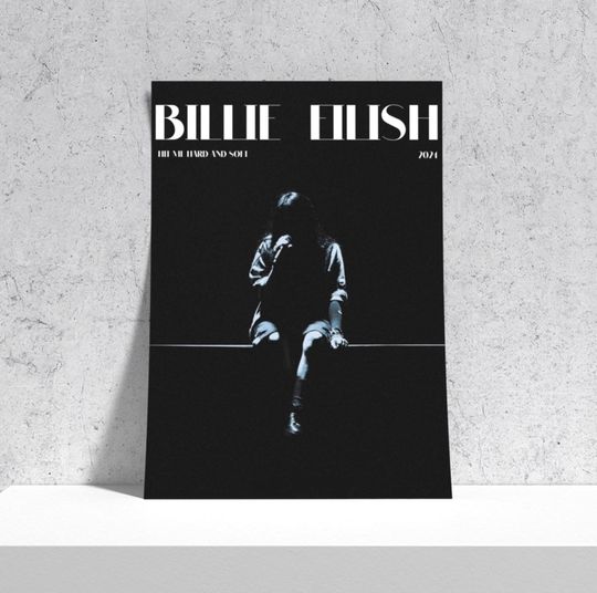 Billie Eilish Shadow  Poster, Artist Poster, Hit Me Hard and Soft,  Music Poster