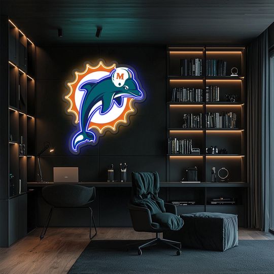 Miami Dolphins Neon Sign | Football Lovers Gift | Gift For Him
