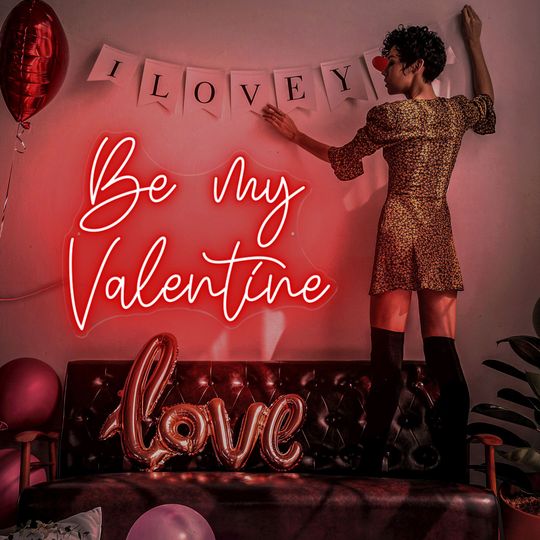 Be My Valentine Neon Sign Valentine decor Gift for her Valentine Gift