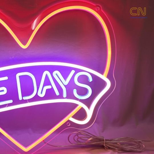 Custom Initials Heart Neon Sign Wedding Sign Valentine Decor