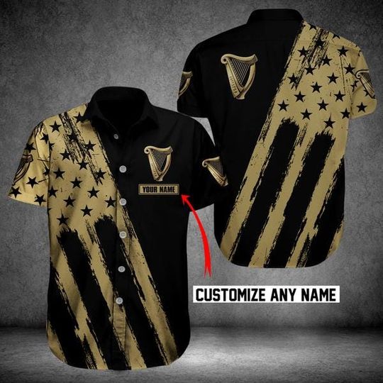 Personalized Basic Guinness Beer Button Shirt