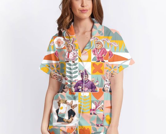 Make Easter Great Again Funny Trump Easter Pajamas, Cool Trump Easter Costume, Trump Easter Egg Pajamas Women, Easter Theme Gift