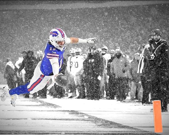 Josh Allen Inspired Snow Touchdown Poster