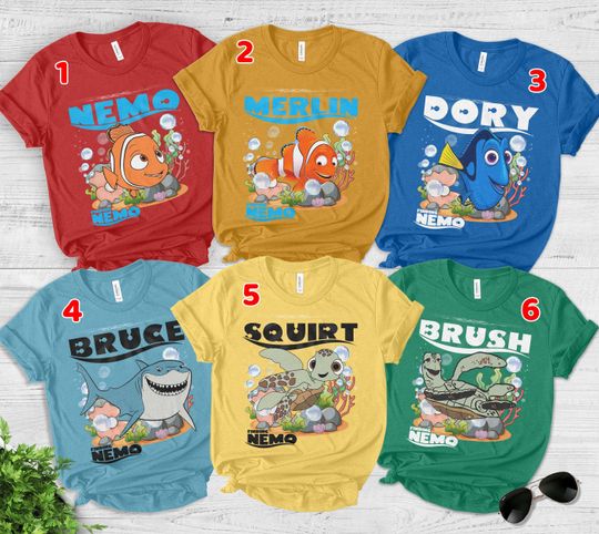 Finding Nemo Characters Shirts, Finding Dory Shirts
