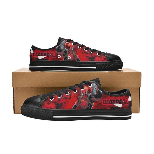 Deadpool Low Top Shoes Sneakers, Deadpool Shoes