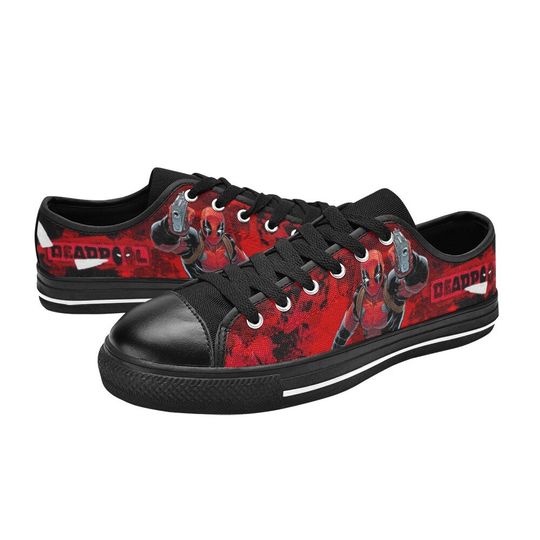 Deadpool Low Top Shoes Sneakers, Deadpool Shoes