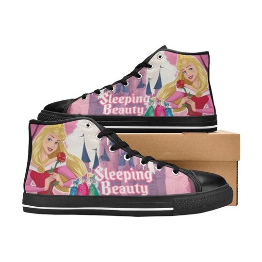 Sleeping Beauty High Top Canvas Shoes, Sleeping Beauty Sneakers