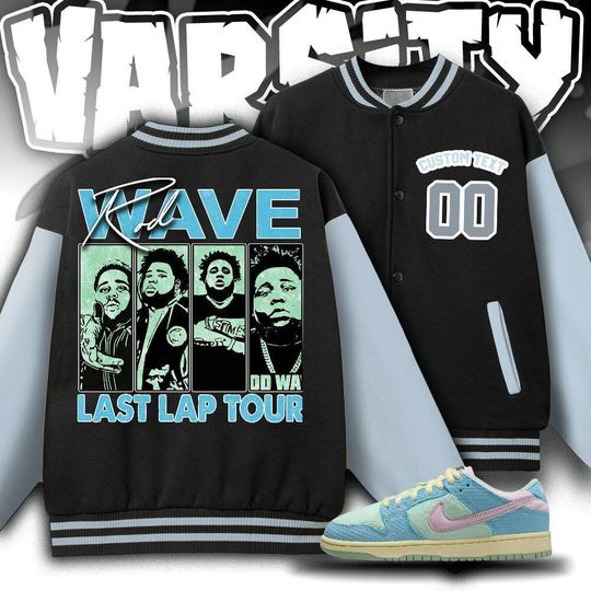 Custom Unisex Varsity Jacket, Rod Wave Last Lap Tour