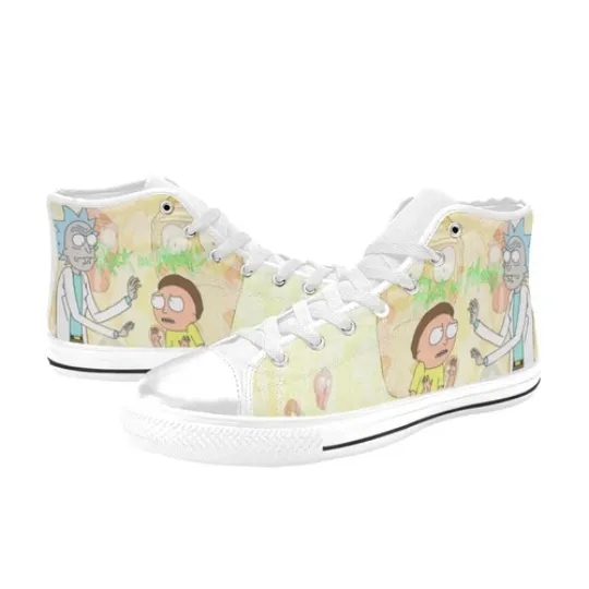 Rick and Rickandmorty Sneakers High Top Canvas Shoes