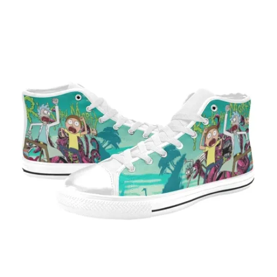 Rick And Rick and Rickandmorty Sneakers High Tops Shoes Canvas