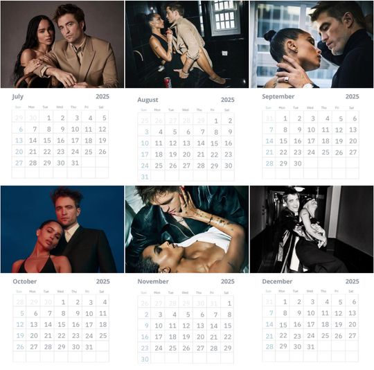 Zoe Kravitz & Robert Pattinson wall calendars 2025