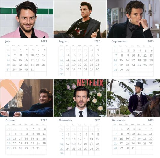 Jonathan Bailey Wall Calendar 2025