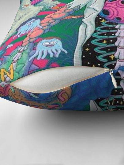 Rick and Rickandmorty trippy adult Throw  Pillow