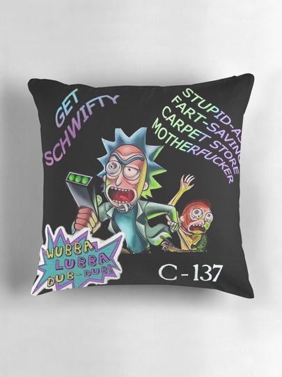RICK AND Rickandmorty  PREMIUM Throw  Pillow