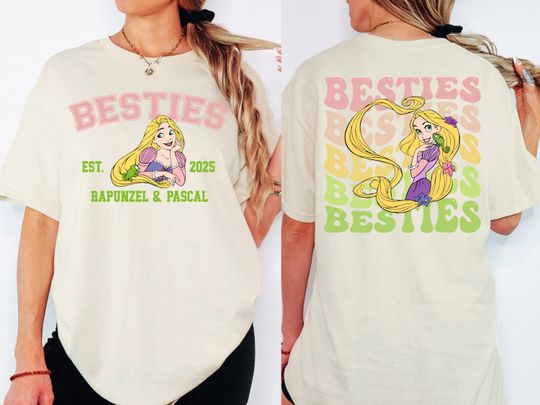 Disney Tangled Besties Shirt, Disney Rapunzel & Pascal Best Friends Tee, Disney Girls Trip 2025 Tee