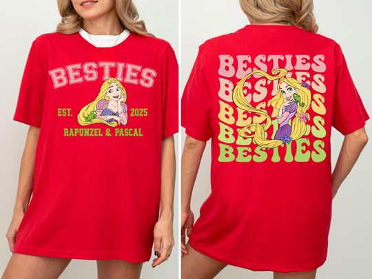 Disney Tangled Besties Shirt, Disney Rapunzel & Pascal Best Friends Tee, Disney Girls Trip 2025 Tee
