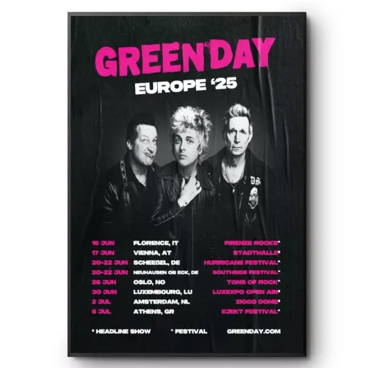 Green Day European Tour 2025 Poster
