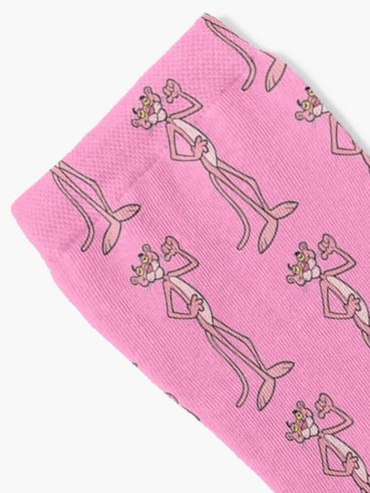 The pink Panther with Pink Background  Socks