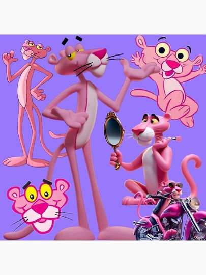 The 3D Pink Panther Print Throw Pillow