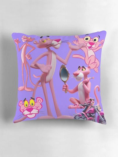 The 3D Pink Panther Print Throw Pillow