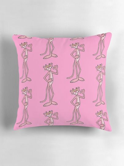 The pink Panther Pink Throw  Pillow