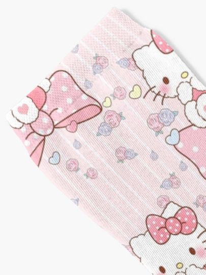 fluffy hello kitty with roses Socks