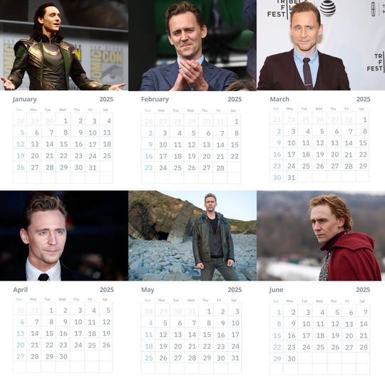 Tom Hiddleston Wall Calendars 2025