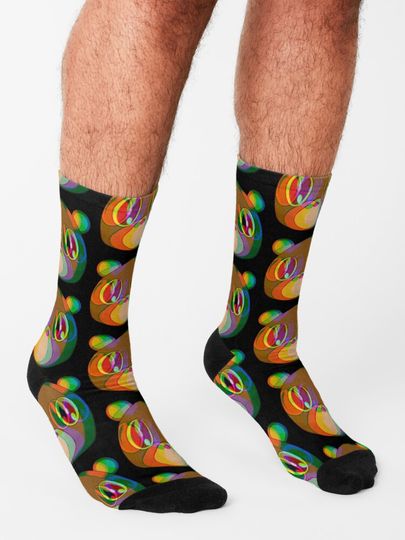 Graduation Bear Glitch  Socks