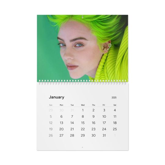 2025 Billie Eilish Calendar , Gift idea, Wall calendar, Trending and Aesthetic