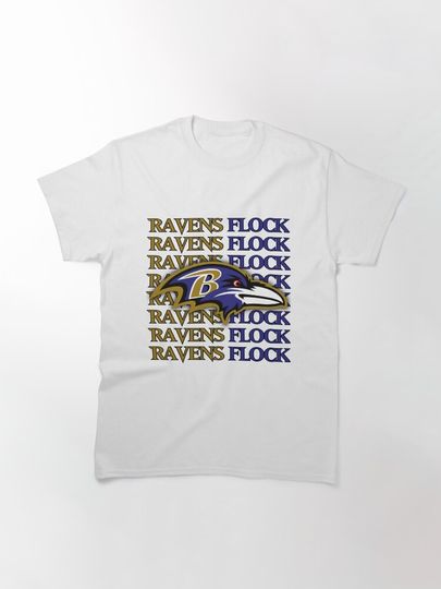Baltimore Ravens head ravens Flock Classic T-Shirt