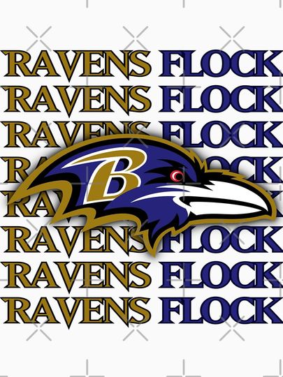 Baltimore Ravens head ravens Flock Classic T-Shirt