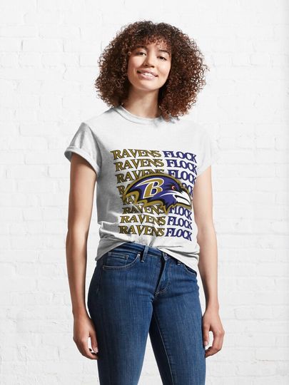 Baltimore Ravens head ravens Flock Classic T-Shirt