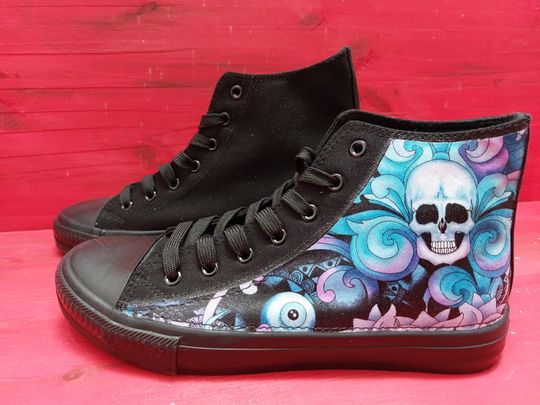 Skulls and Ram skulls high top sneakers