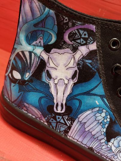 Skulls and Ram skulls high top sneakers