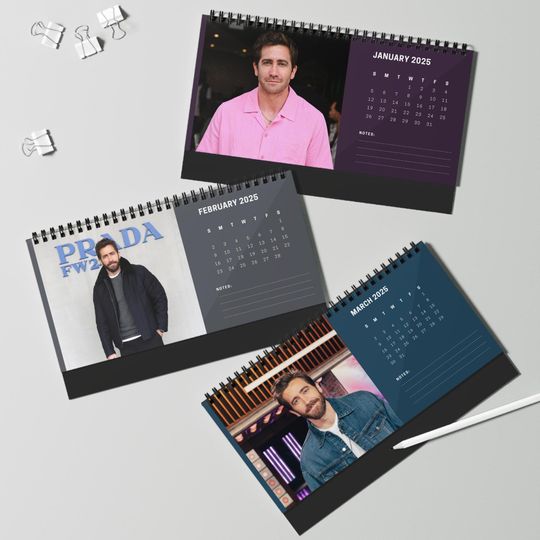 Jake Gyllenhaal 2025 Desk Calendar | Hollywood Actor Planner | Movie Star Gift | Donnie Darko & Nightcrawler Calendar | Office Decor