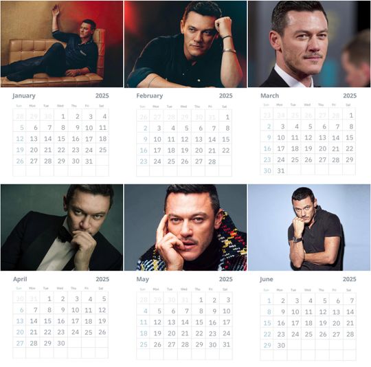 Luke Evans Vol 2 Wall calendars 2025 , Beauty and the Beast Decor, The Hobbit, Dracula Untold, Versatile Actor Posters, Welsh Star