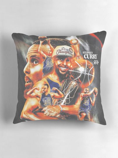 Stephen Curry All Time Champions Basketball  Throw Pillow
