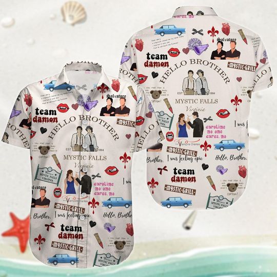 Vampire Diaries Hawaiian Shirt and Shorts Set