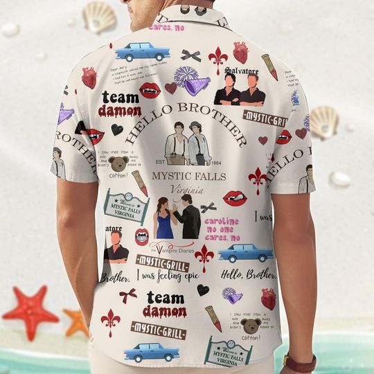 Vampire Diaries Hawaiian Shirt and Shorts Set