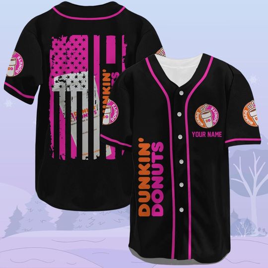 Personalized Donut Coffee Jersey, Dunkin Donuts Lover Baseball Jersey