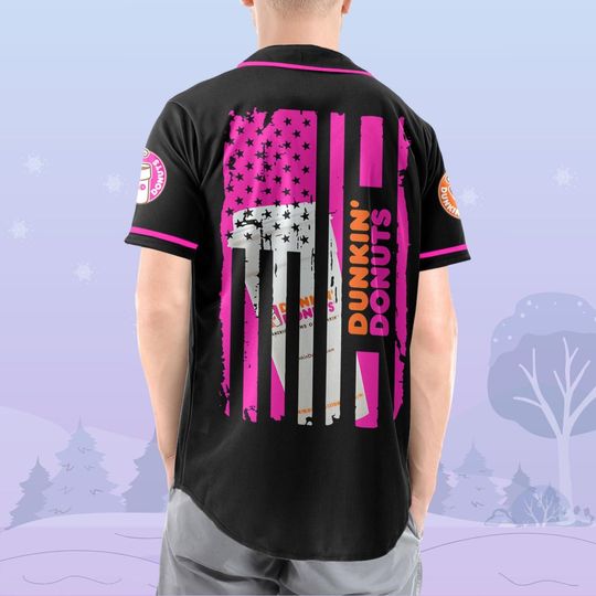 Personalized Donut Coffee Jersey, Dunkin Donuts Lover Baseball Jersey