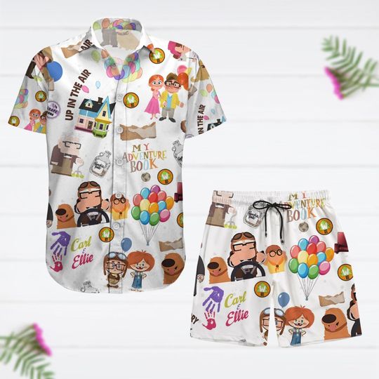 Carl And Ellie Hawaiian Shirt and Shorts Set
