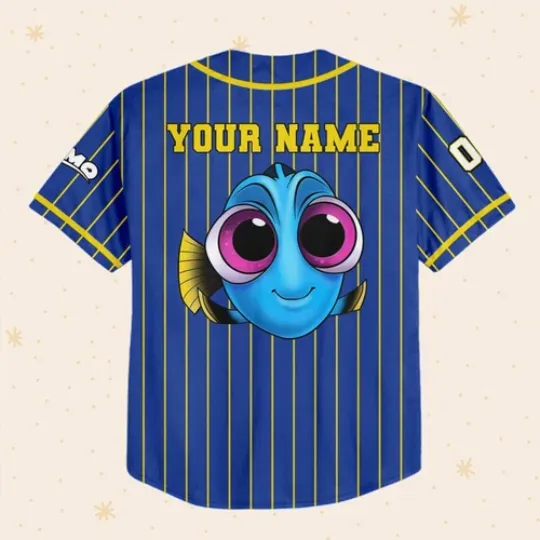 Personalize Finding Nemo Baby Dory Blue Jersey, Custom Disney Baseball Jersey