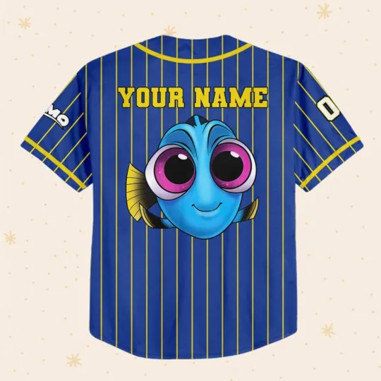 Personalize Finding Nemo Baby Dory Blue Jersey, Custom Disney Baseball Jersey