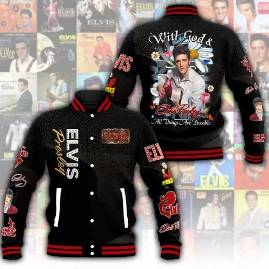 Elvis Presley Music Baseball Jacket For Fan