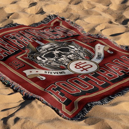 San Francisco Football, Custom 49ers Woven Blanket, Football Gift