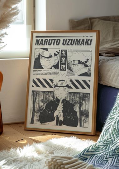 Narutoo Uzumaki Manga Poster, Anime Poster Wall Decor Print.